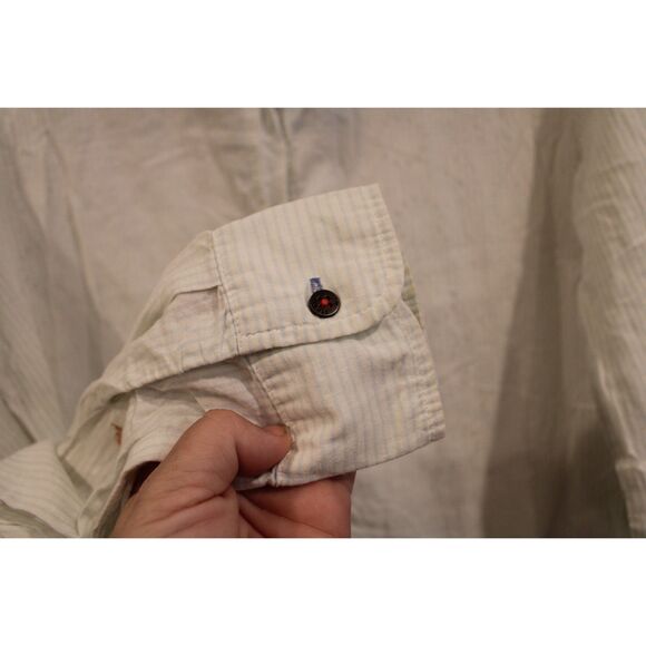 Johnny Was  3J Workshop stripe eyelet light weight top size small - Picture 8 of 9